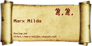 Marx Milda névjegykártya